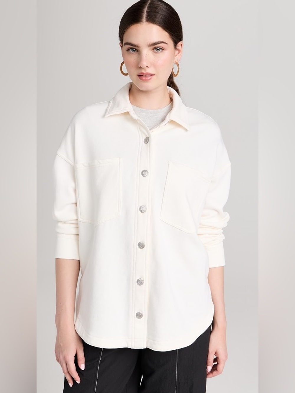 Jane and Delancey Cream Button-Down Knit Sweater Shirt Longsleeve X-Large